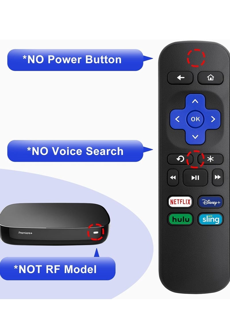 PopZa Replacement Remote Control for Roku Express, Roku Premier, Roku Box, Roku Player, Roku 1 2 3 4 – 【NOT FIT ANY STICK OR TV】 (2PCS) – Battery Included - Image 4