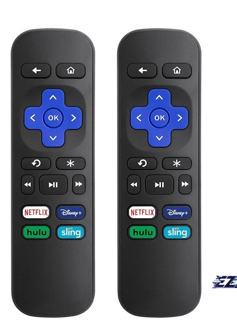 PopZa Replacement Remote Control for Roku Express, Roku Premier, Roku Box, Roku Player, Roku 1 2 3 4 – 【NOT FIT ANY STICK OR TV】 (2PCS) – Battery Included - Image 2