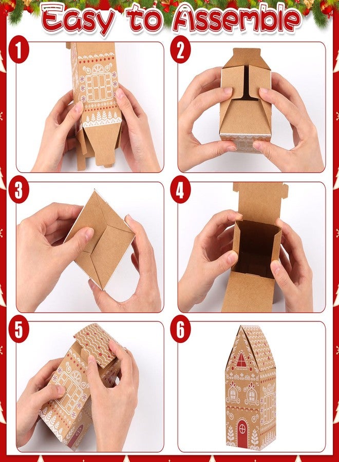 LOAVER 24 Pack Christmas Advent Calendar Boxes,Christmas Cardboard DIY Empty Calendar Treat Boxes to Fill with Number Stickers House Shaped Countdown Boxes for Holiday Decorations Party Supplies Xmas Gift Boxes - Image 3