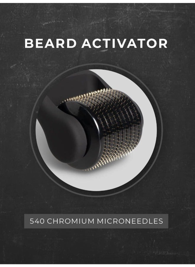BEARDO Beard Activator Beard Roller, 540-0.5mm Chromium needles, Stimulates Hair Growth - Follicles activation - Image 2