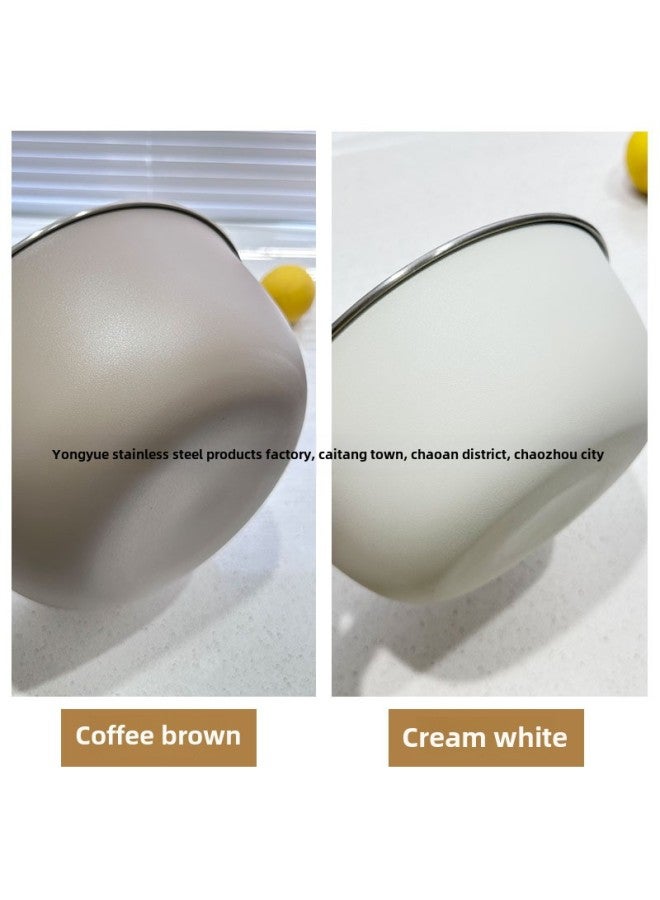 304 Stainless Steel Scaled Salad Basin Kitchen Baking Cream Breeze Egg Basin Japanese Style Color Spray Mixing And Basin-Specifications:304 Stainless Steel Brown-Color:16cm  - Image 3