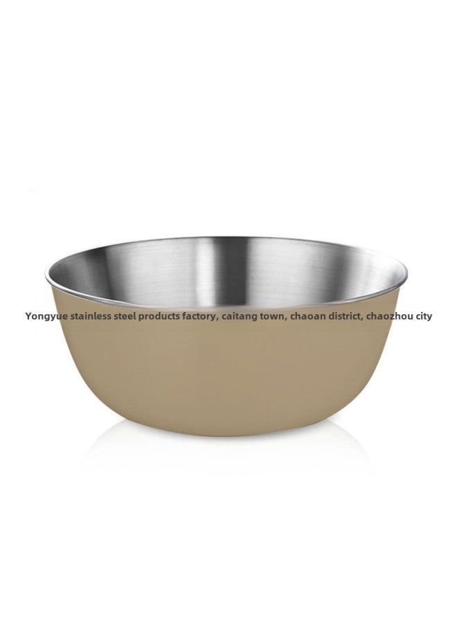304 Stainless Steel Scaled Salad Basin Kitchen Baking Cream Breeze Egg Basin Japanese Style Color Spray Mixing And Basin-Specifications:304 Stainless Steel Brown-Color:16cm  - Image 1