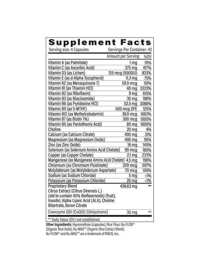StellaLife DentaMedica Vegan Daily Multivitamin Nutritional Support for Faster Dental Surgery Recovery, VIT D3 K2 C B Zinc CoQ10 Magnesium, Healthy Bones & Gums, Non-GMO, GMP USA, 168 Capsules - Image 4