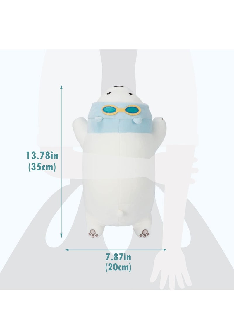 Polar Bear Plush Toy, 35cm Stuffed Animal Throw Plushie Pillow Doll, Soft fluffy Friend Hugging Plushie - Present for Every Age & Occasion