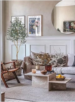 Rock Pow Artificial Olive Tree Tall Fake Potted Olive Silk Tree with Planter Large Faux Olive Branches and Fruits Artificial Tree for Modern Home Office Living Room Floor Decor Indoor  - Image 3