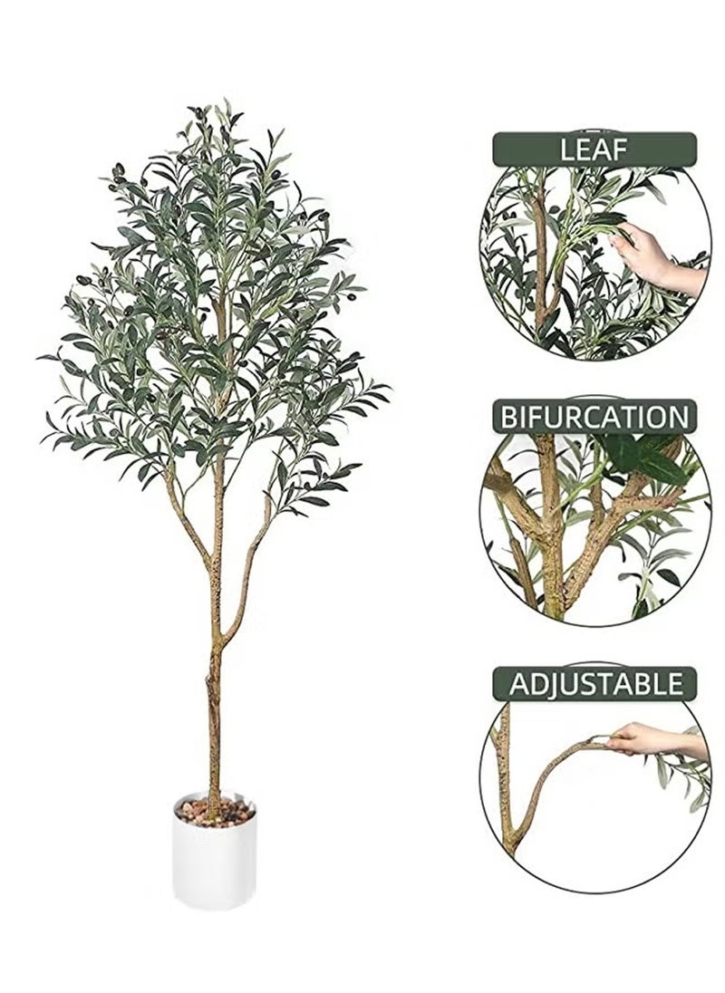 شجرة زيتون اصطناعية طويل القامة مزيفة بوعاء شجرة زيتون الحرير ، ويأتي مع غصن زيتون اصطناعي كبير والفواكه ، ومناسبة لتزيين الأرضيات للمكاتب المنزلية الحديثة وغرف المعيشة - pzsku/Z5C2C871385F3C47A870EZ/45/_/1727097658/c66dbee2-9b13-4f5e-b414-317b9f73affb