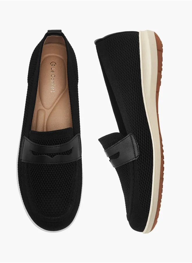 لو كونفورت Women Mesh Slip-On Loafers with Cutout Detail