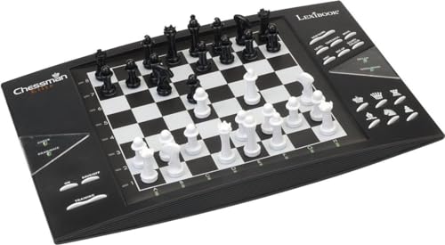Lexibook Chessman Elite Interactive Electronic Chess Game 64 Levels of Difficulty LEDs Family Child Board Game BlackWhite CG1300