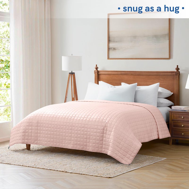 YnM Cooling Weighted Blanket for Adults, 15lbs Heavy Bed Throw Comforter with 100% PE Fabric, Ideal for Hot Sleepers or Summer Days(60x80 Inches for Queen/King Bed, 15 Pounds, Pink) - Image 4