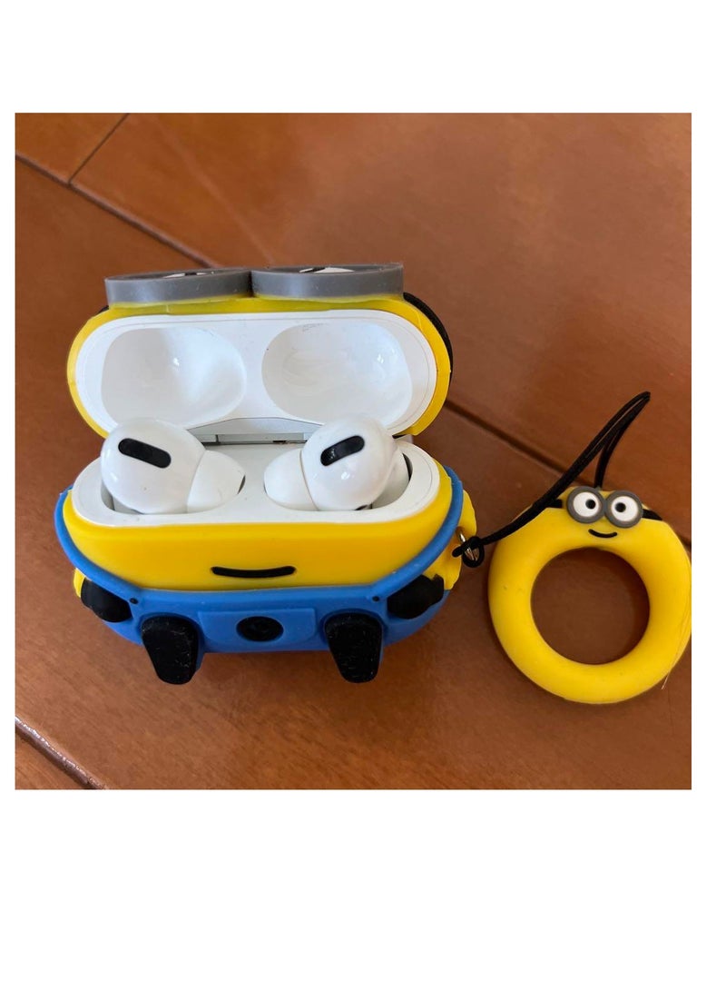 Cute Cartoon Design Case Cover for Apple AirPods Pro2/ 2nd Generation - Shockproof TPU with Keychain - AirPods Pro 2 Cover for Men and Women (Minion) - Image 3