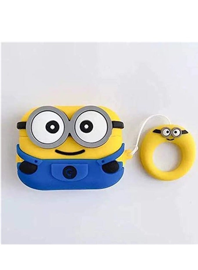 Cute Cartoon Design Case Cover for Apple AirPods Pro2/ 2nd Generation - Shockproof TPU with Keychain - AirPods Pro 2 Cover for Men and Women (Minion) - Image 1