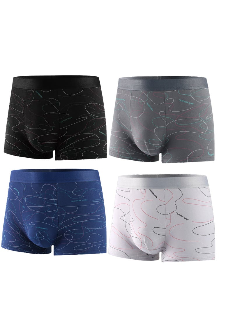 4 Pack Men’s Sort Boxer Briefs & Trunks,Mens Boxer Shorts  Men Pack Breathable Mens Underwear Boxer Briefse - Image 1