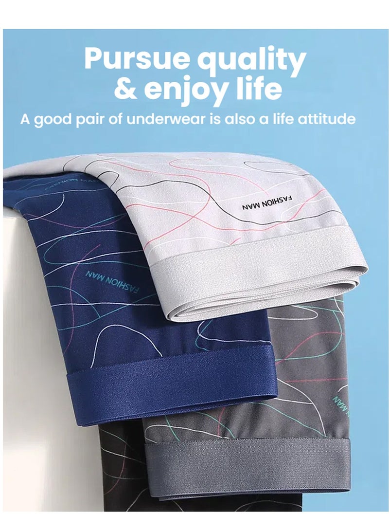 4 Pack Men’s Sort Boxer Briefs & Trunks,Mens Boxer Shorts  Men Pack Breathable Mens Underwear Boxer Briefse - Image 4