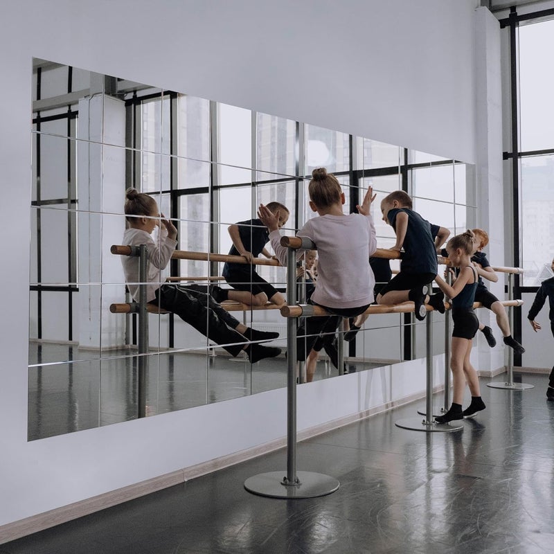 Ruomeng رومينج مرايا صالة الألعاب الرياضية المنزلية 14 بوصة × 12 بوصة × 16 قطعة مرايا زجاجية مثبتة على الحائط بدون إطار مرايا كاملة الطول لصالة الألعاب الرياضية المنزلية، غرفة النوم، الباب والحمام - Image 4