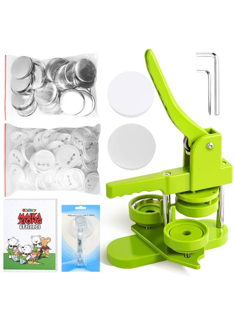 folconroad Button Maker Machine 58mm Pin InstallationFree DIY Pin Badge Button Maker Press Machine Punch Press with Free 100pcs Parts Pictures Circle Cutter Magic Book