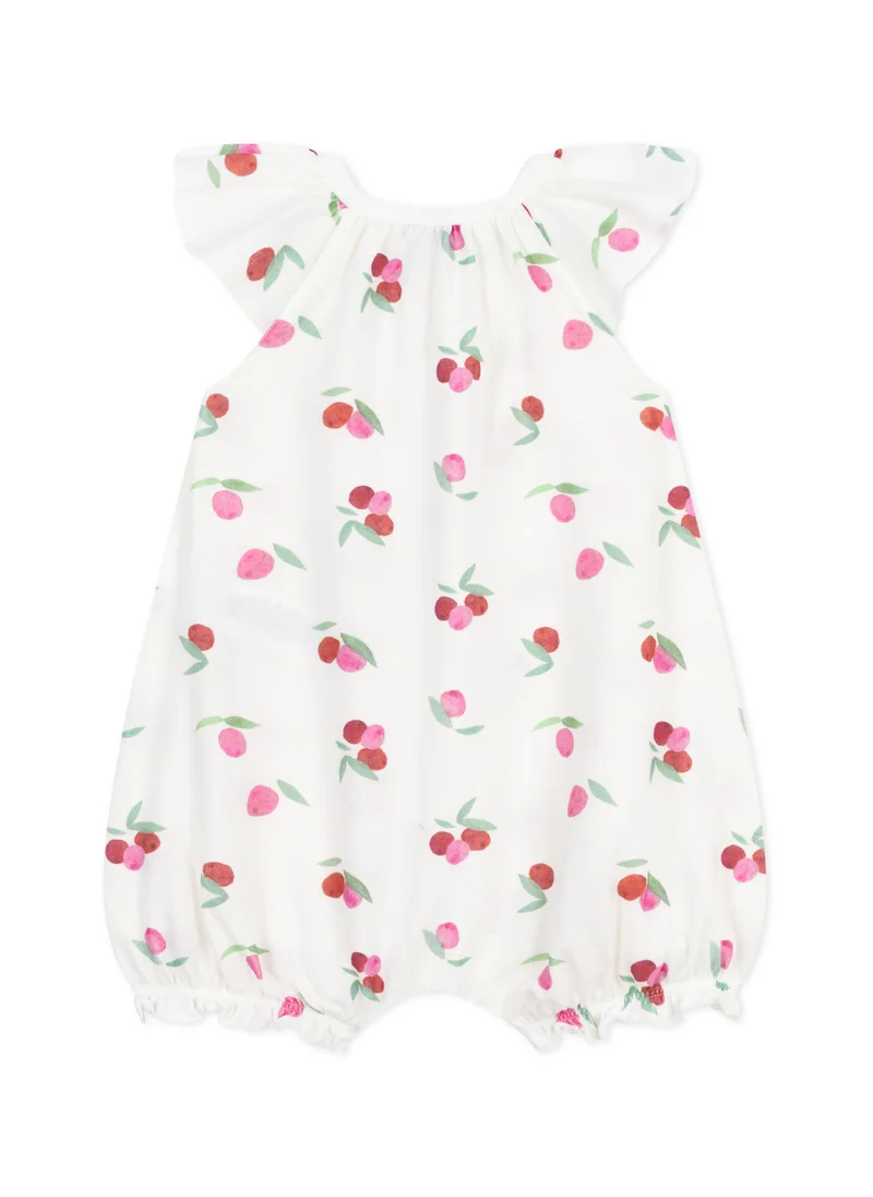 Petit Bateau Baby short romper in cotton with fruit print