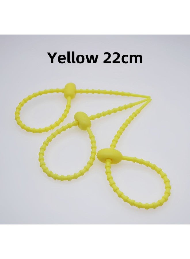 Loquat Tadpole Tie DIY Live Buckle Writer Soft Glue Tie Keychain Jewelry Bag Doll Lanyard Decoration Accessories-Color:Yellow 22cm - Image 1