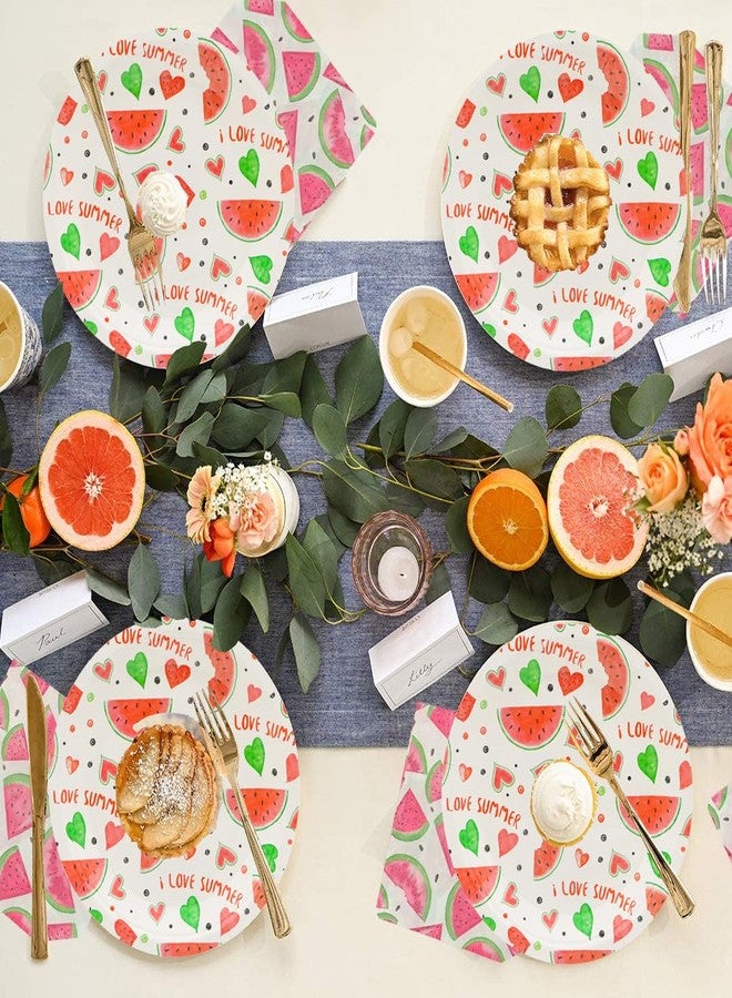 HSPAIDYP 50pcs Party Supplies - Watermelon Paper Plates, 7" Sweet Fruit Plates for Summer Fruit, Watermelon Themed Baby Shower & Birthday Party Decor (small) - Image 5
