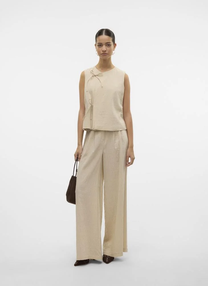 VERO MODA Pleated High Waist Plazzo Pants