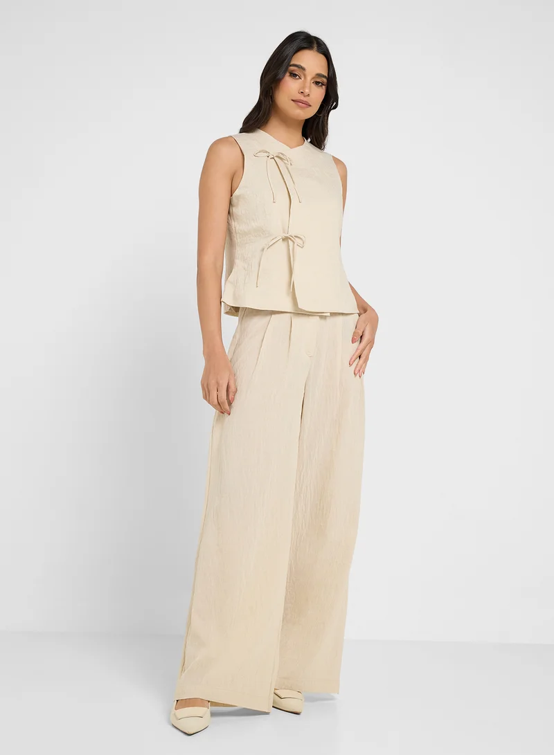 VERO MODA Pleated High Waist Plazzo Pants