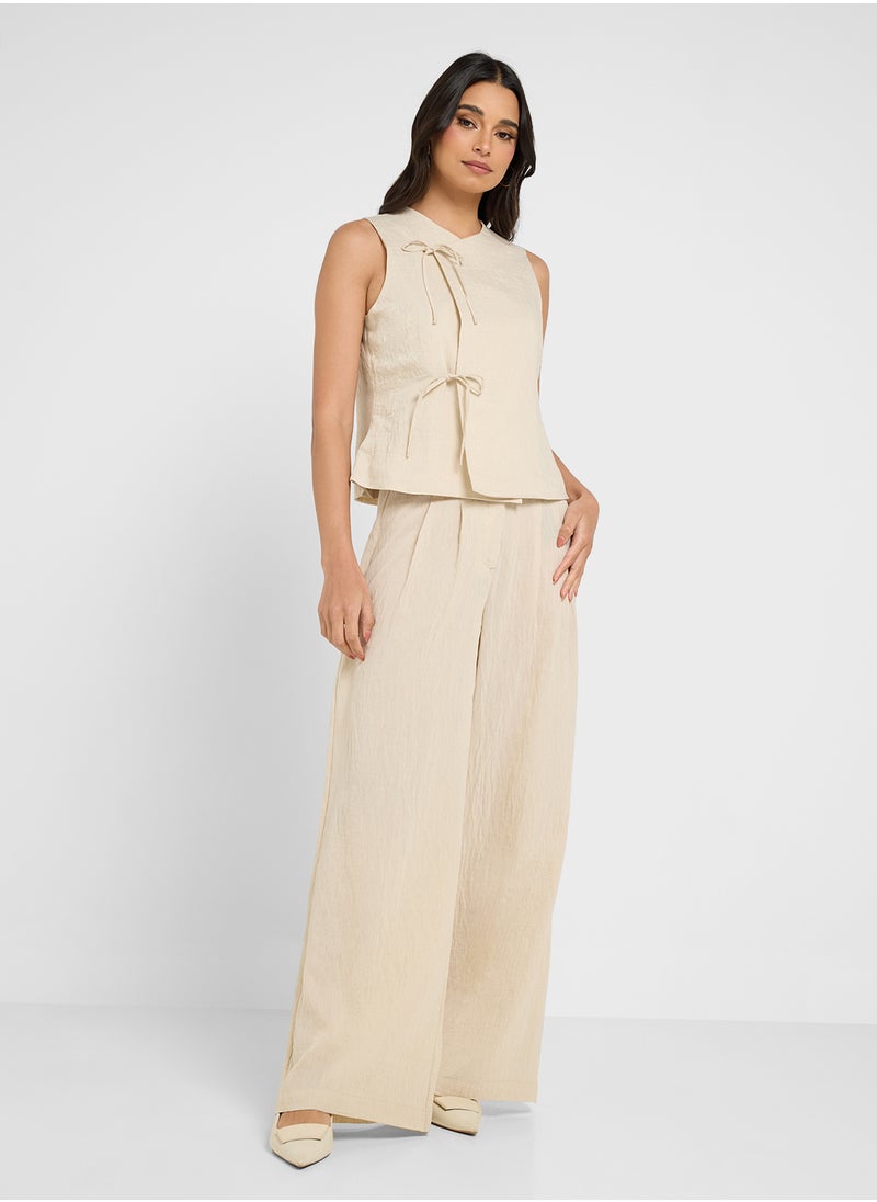 VERO MODA Pleated High Waist Plazzo Pants  - Image 4