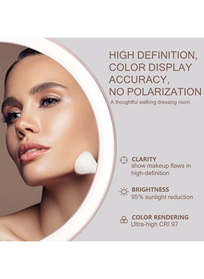 AMIRO - AMIRO Professional 8.5" LED Lighted Makeup Mirror with 5-Level Brightness, 1X/5X Magnifying Rechargeable Vanity Mirror with Light, Tabletop Cosmetic Light Up Mirror with Touch Control 180°Rotation - Image 1