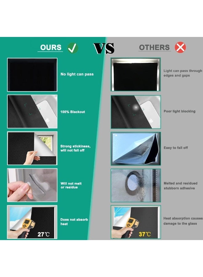 HZYH Blackout Blind 150 X 240CM with 30X Nano Tape, Portable Stick on Blackout Blinds for Windows Fits Any Size Shape, Temporary Blackout Blinds for Bedroom Nursery Loft Travel RV Car - Image 5