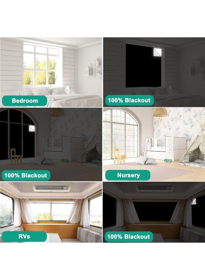 HZYH Blackout Blind 150 X 240CM with 30X Nano Tape, Portable Stick on Blackout Blinds for Windows Fits Any Size Shape, Temporary Blackout Blinds for Bedroom Nursery Loft Travel RV Car - Image 3