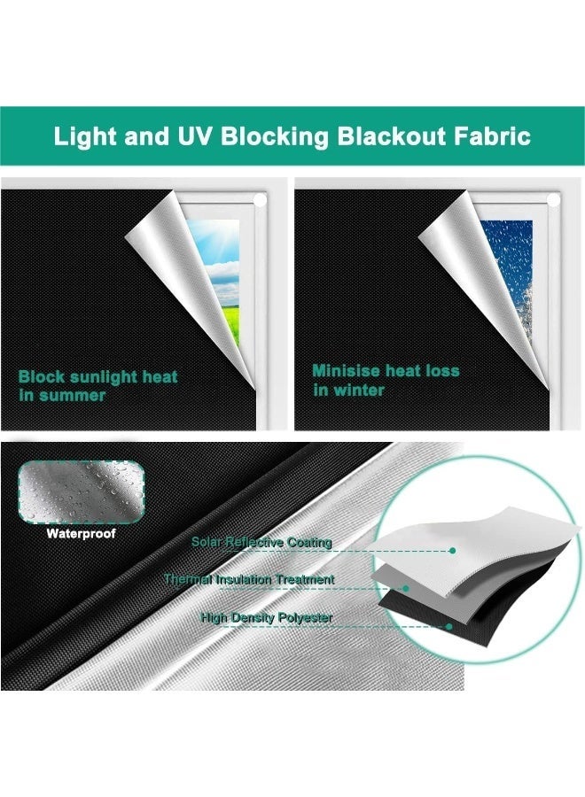 HZYH Blackout Blind 150 X 240CM with 30X Nano Tape, Portable Stick on Blackout Blinds for Windows Fits Any Size Shape, Temporary Blackout Blinds for Bedroom Nursery Loft Travel RV Car - Image 2