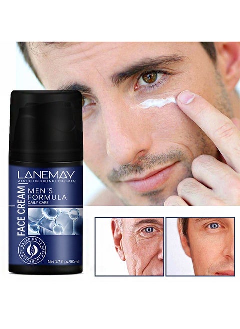 Men's Face Cream, Men's Anti-Aging and Wrinkle Cream with Collagen, Hyaluronic Acid, Vitamin E, Men's Dark Spot Remover and Eye Bag Treatment (50ml)