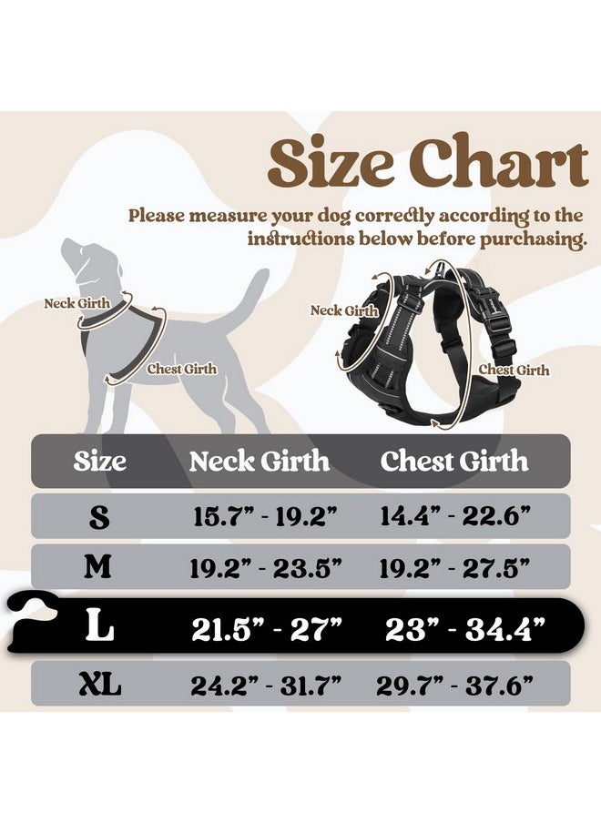 Rabbitgoo - rabbitgoo Dog Harness for Large, No Pull Pet Harness with 3 Buckles, Adjustable Soft Padded Dog Vest with Instant Control Handle, Easy Walking Reflective Pet Vest for Large Dogs, Black, L - Image 1