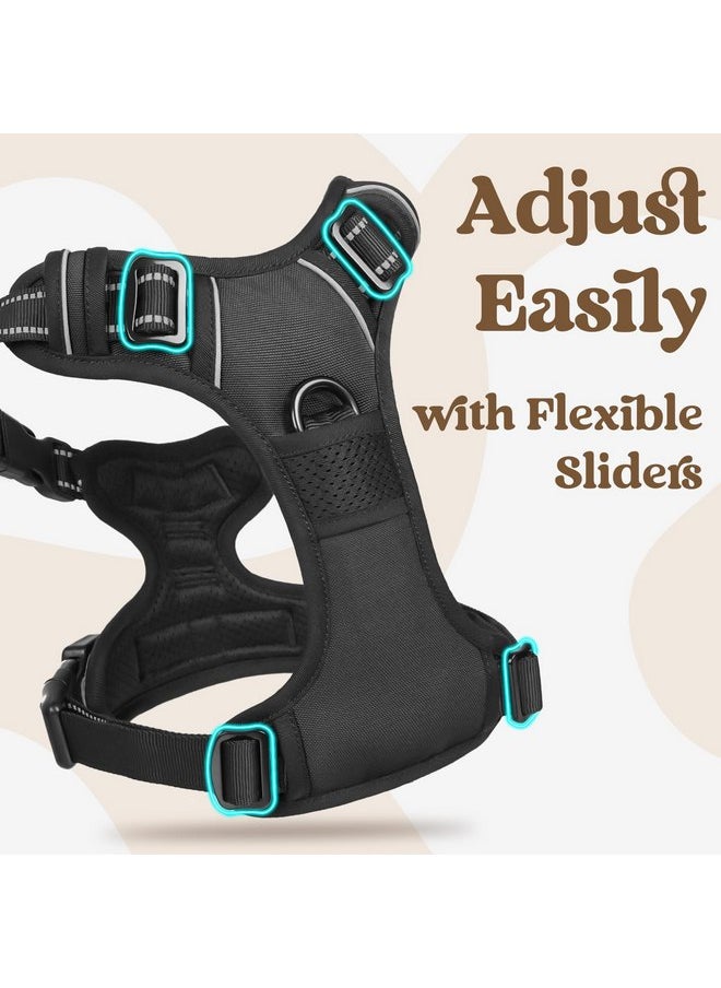 Rabbitgoo - rabbitgoo Dog Harness for Large, No Pull Pet Harness with 3 Buckles, Adjustable Soft Padded Dog Vest with Instant Control Handle, Easy Walking Reflective Pet Vest for Large Dogs, Black, L - Image 1