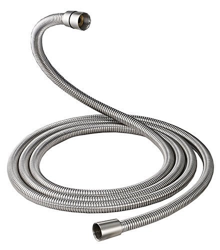 Homevacious 100 Inch Brass Fittings Extra Long Flexible Stainless Steel Replacement Handheld Shower Hose Brushed Nickel - Image 1