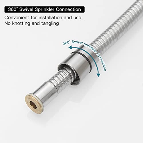 Homevacious 100 Inch Brass Fittings Extra Long Flexible Stainless Steel Replacement Handheld Shower Hose Brushed Nickel - Image 3