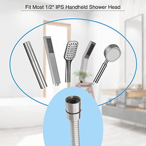 Homevacious 100 Inch Brass Fittings Extra Long Flexible Stainless Steel Replacement Handheld Shower Hose Brushed Nickel - Image 4
