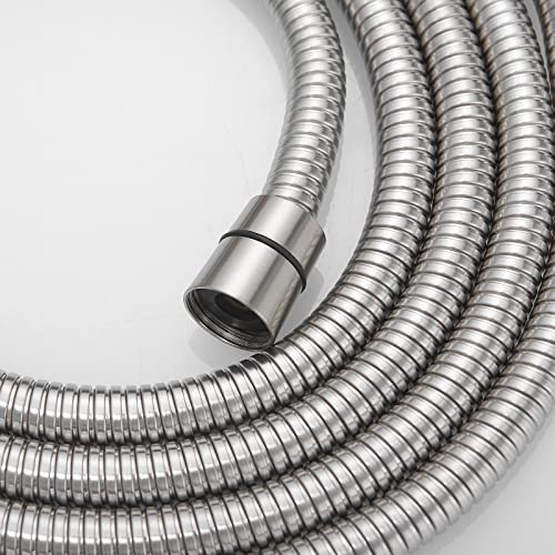 Homevacious 100 Inch Brass Fittings Extra Long Flexible Stainless Steel Replacement Handheld Shower Hose Brushed Nickel - Image 5