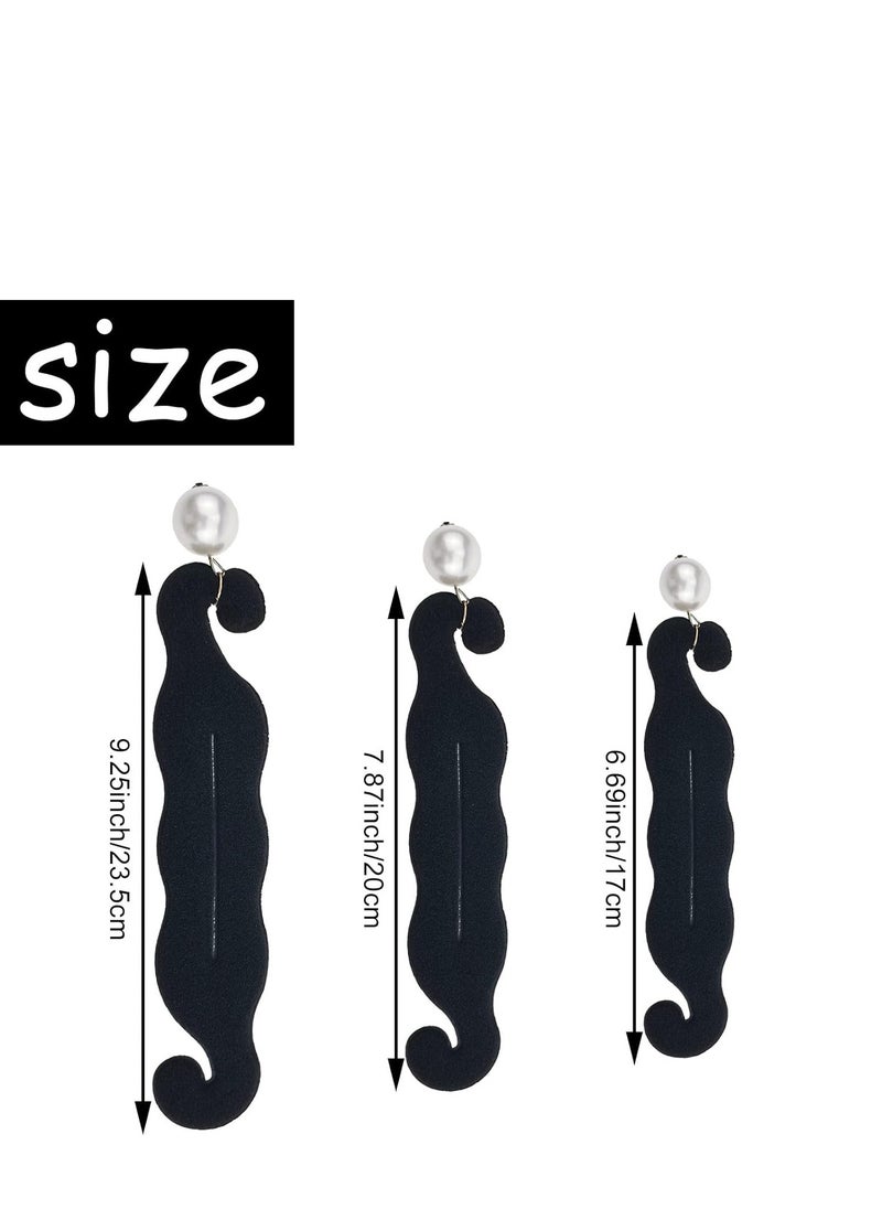 DonLeeving - 3 PACK Pearl Hair Bun Makers - Lazy Curler Clips, Magic Foam Sponge Donuts for Beauty Hairstyles, Styling Tool Accessories for Women - Image 1