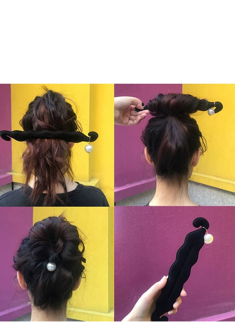 DonLeeving - 3 PACK Pearl Hair Bun Makers - Lazy Curler Clips, Magic Foam Sponge Donuts for Beauty Hairstyles, Styling Tool Accessories for Women - Image 1