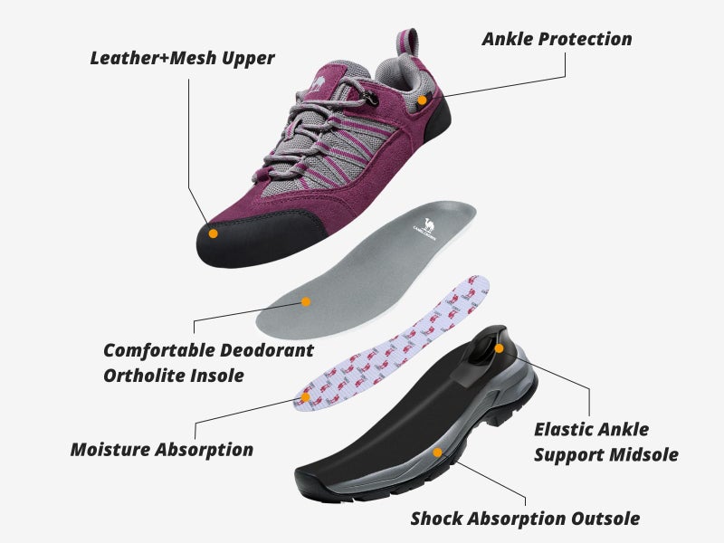 CAMEL CROWN Women's Hiking Shoes Lightweight Non-Slip Breathable Outdoor Trail Trekking Sneaker Walking Low Height - Image 4