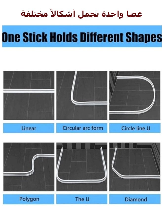 Generic 2Pcs Bathroom Water Strip,  T-Shape Shower Water Barrier Strip حاجز ماء للحمام حاجز مياه بطول 1 متر Bathroom Water Stopper Strip Water Dam Self-Adhesive Anti Slip Tape Strip Flow Block Seal Strip for Kitchen Bathroom Sink Counter  - Image 4