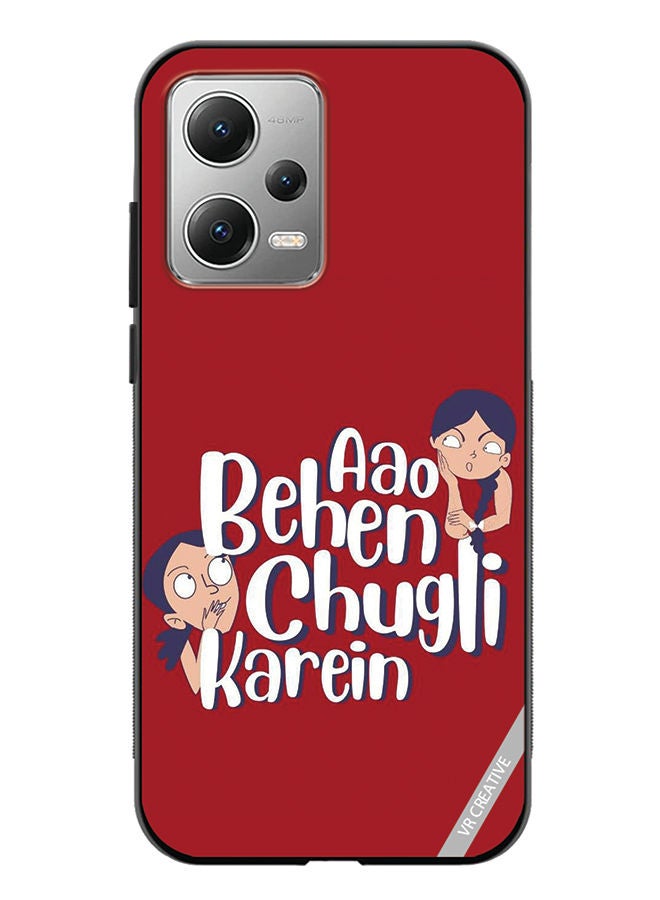 VR CREATIVE Protective Case Cover For Xiaomi Redmi Note 12 Aao Behen Chugli Karein Quote Design Multicolour - Image 1