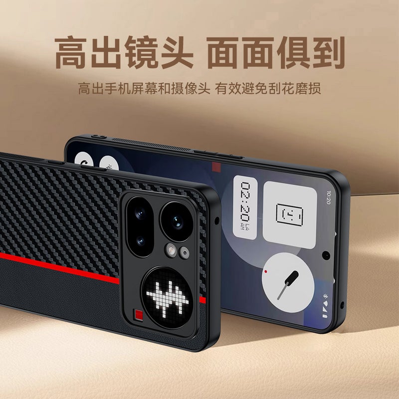 Carbon Fiber Kevlar Texture Leather Phone Case for Nothing Phone 3A 3A Pro 2A 4A 4A Pro Shockproof Full Coverage - Image 3