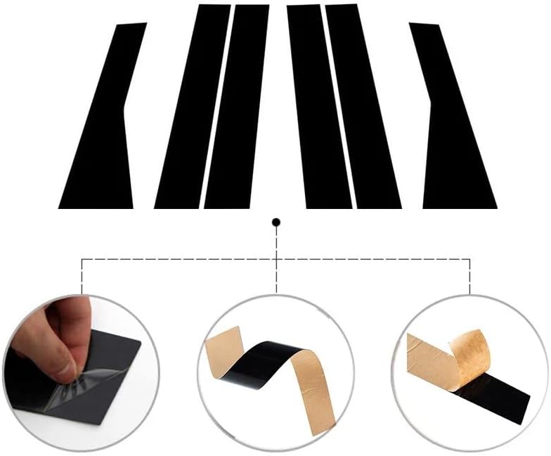 DEMULAX Glossy Black Car Door Window Trim Stickers for Jeep Cherokee - Image 2