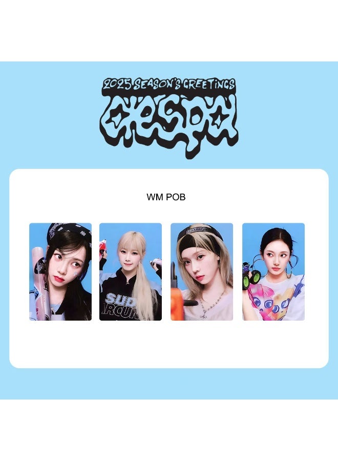 NIBEMINENT 4 Pcs Kpop AESPA SEASON’S GREETING Lomo Cards Card For Fans Collection Gifts - Image 1