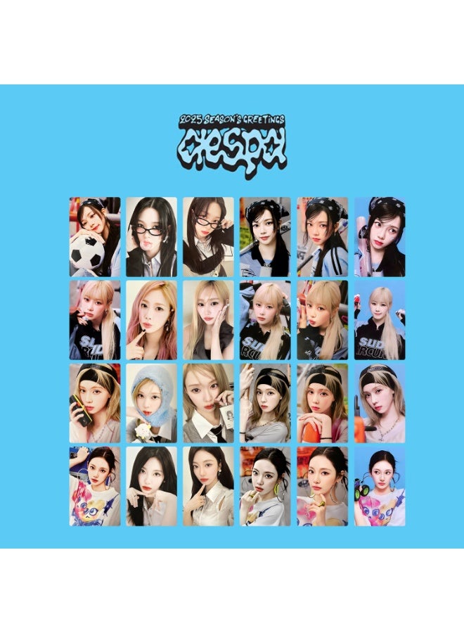 NIBEMINENT 4 Pcs Kpop AESPA SEASON’S GREETING Lomo Cards Card For Fans Collection Gifts - Image 2
