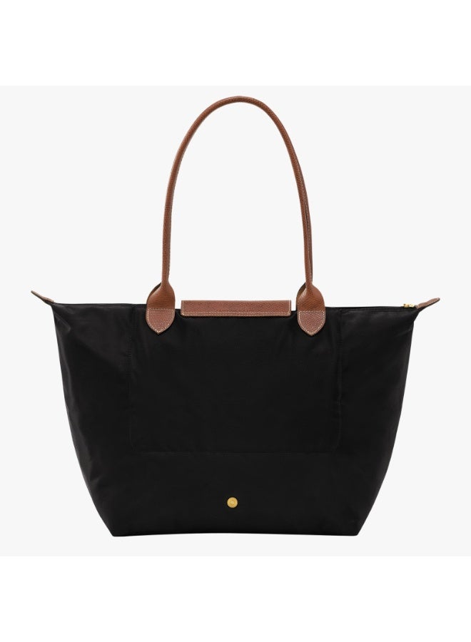 Longchamp  Le Pliage Large Tote Bag for Women – Lightweight Foldable Shoulder Handbag with Zip Closure & Long Handles – Black/Brown - Image 4