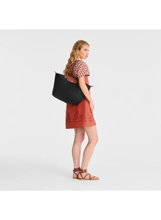 Longchamp  Le Pliage Large Tote Bag for Women – Lightweight Foldable Shoulder Handbag with Zip Closure & Long Handles – Black/Brown - Image 2