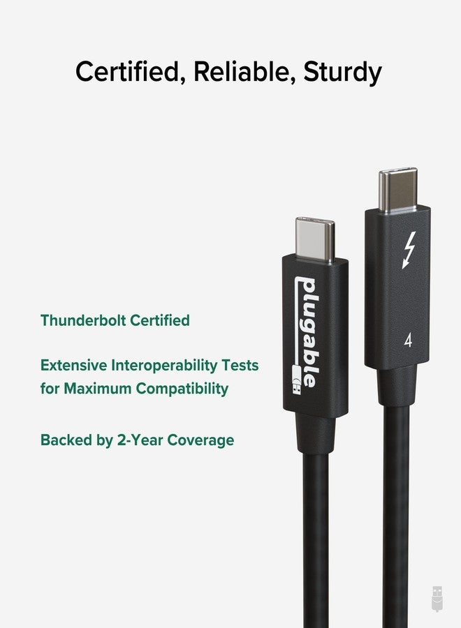 Plugable Thunderbolt 4 Cable [Thunderbolt Certified] 6.6ft USB4 Cable with 100W Charging, Single 8K or Dual 4K Displays, 40Gbps Data Transfer, Compatible with Thunderbolt, USB4, USB-C - Driverless - Image 5