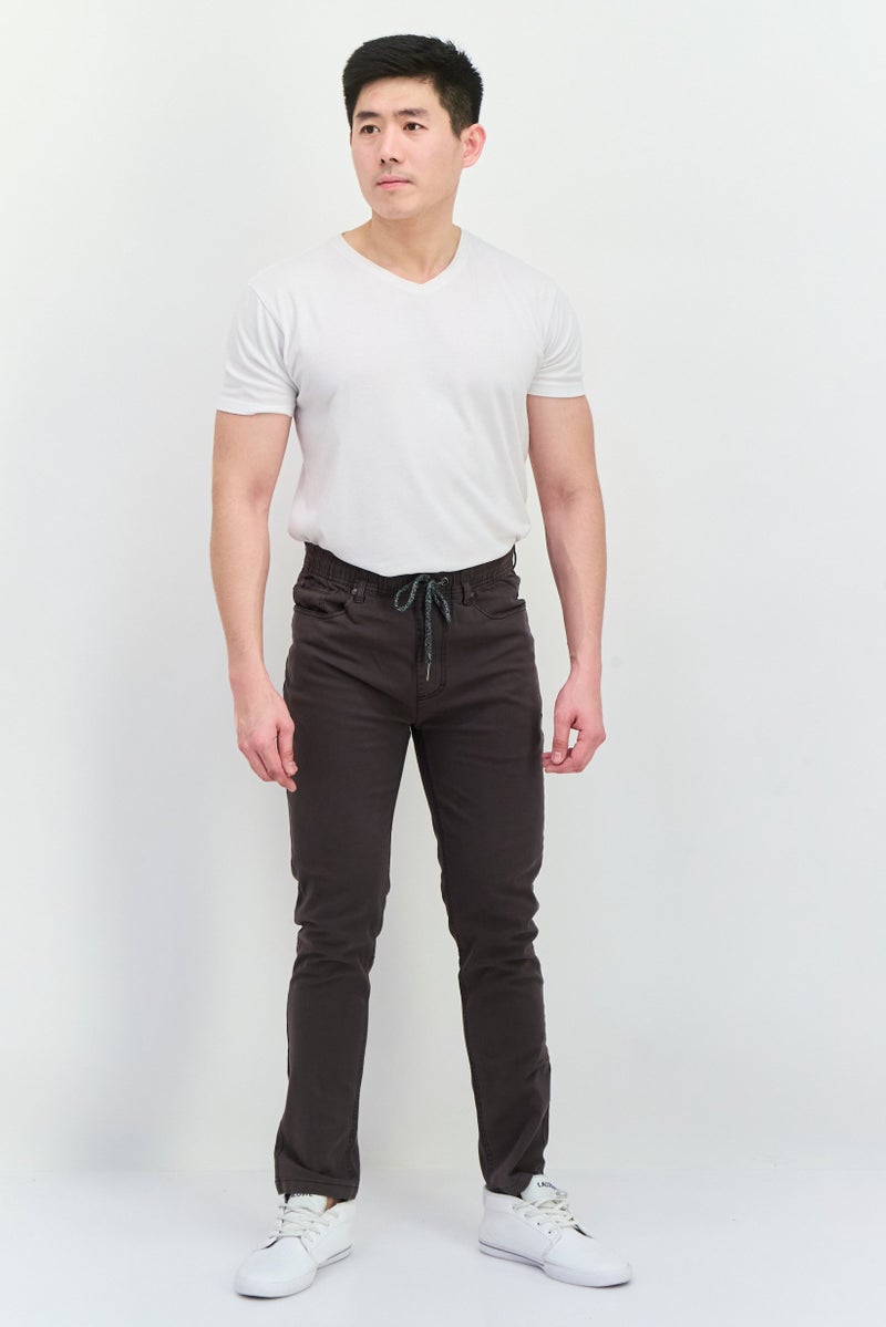 Civil Society Men Regular Fit Solid Stretchable Slim Pants, Dark Charcoal  - Image 4