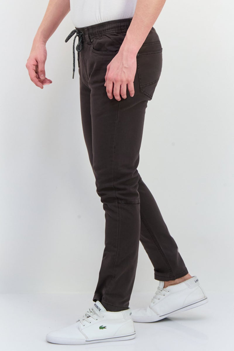Civil Society Men Regular Fit Solid Stretchable Slim Pants, Dark Charcoal  - Image 2